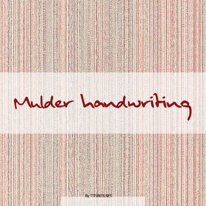 Mulder handwriting example